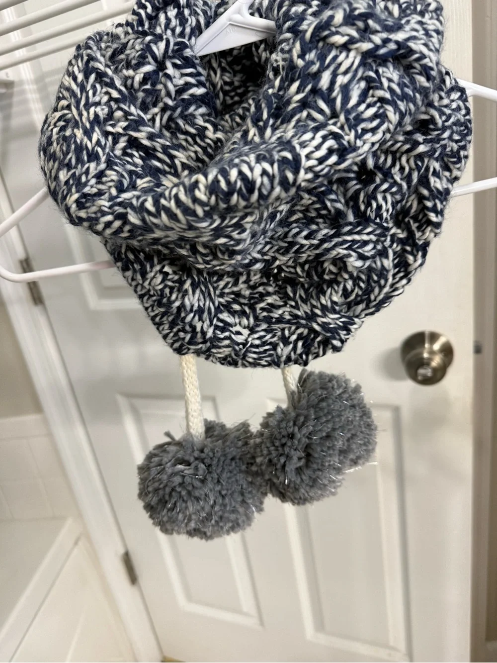 Aerie Infinity scarf with interchangeable Pom Poms